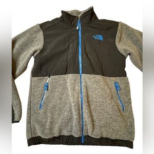 The North Face Kids Gray & Black Fleece Jacket with Blue Accents